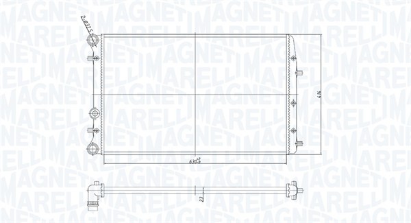 Radiator, engine cooling - 350213841000 MAGNETI MARELLI