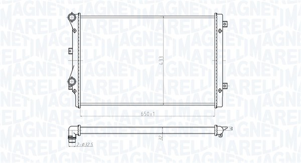 Radiator, engine cooling - 350213852000 MAGNETI MARELLI