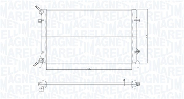 Radiator, engine cooling - 350213853000 MAGNETI MARELLI