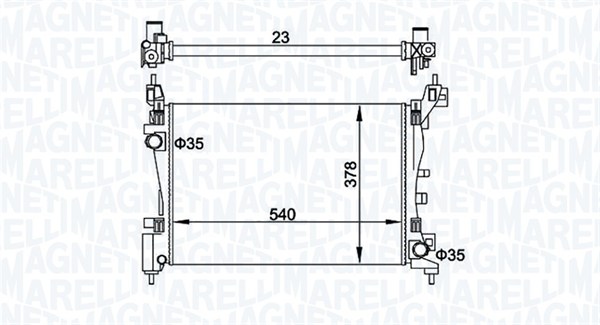 Radiator, engine cooling - 350213899000 MAGNETI MARELLI