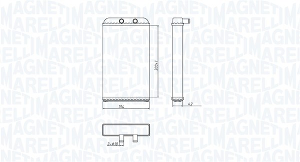 Heat Exchanger, interior heating - 350218402000 MAGNETI MARELLI