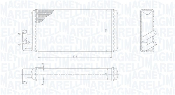 Heat Exchanger, interior heating - 350218403000 MAGNETI MARELLI