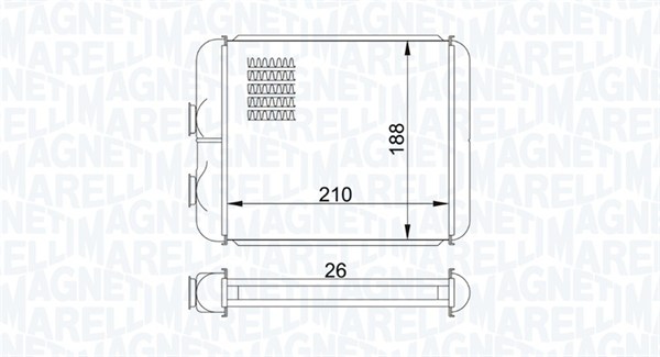 Heat Exchanger, interior heating - 350218407000 MAGNETI MARELLI