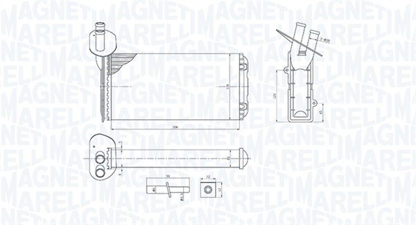 Heat Exchanger, interior heating - 350218410000 MAGNETI MARELLI