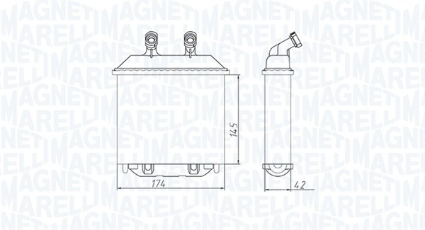 Heat Exchanger, interior heating - 350218415000 MAGNETI MARELLI