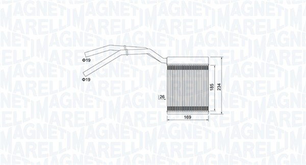 Heat Exchanger, interior heating - 350218425000 MAGNETI MARELLI
