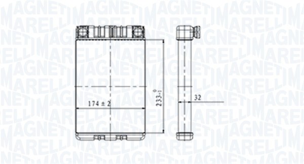 Heat Exchanger, interior heating - 350218428000 MAGNETI MARELLI
