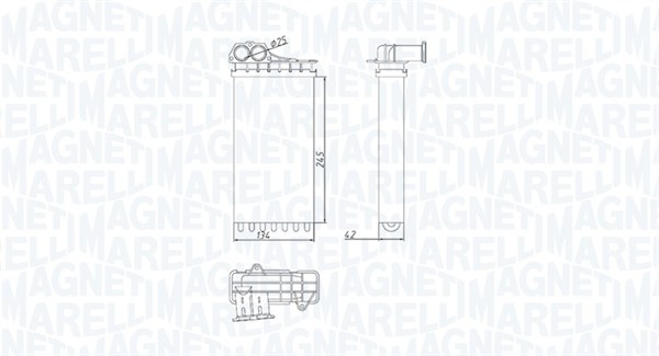 Heat Exchanger, interior heating - 350218436000 MAGNETI MARELLI