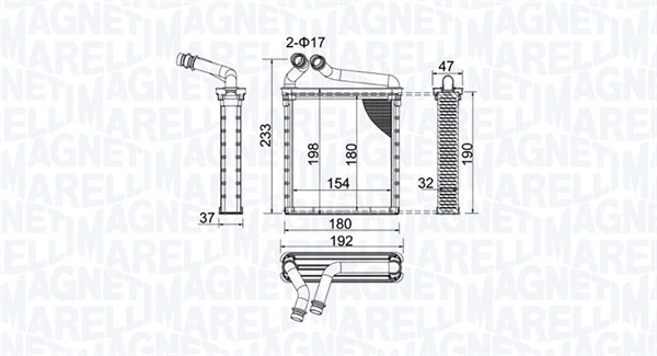 Heat Exchanger, interior heating - 350218442000 MAGNETI MARELLI