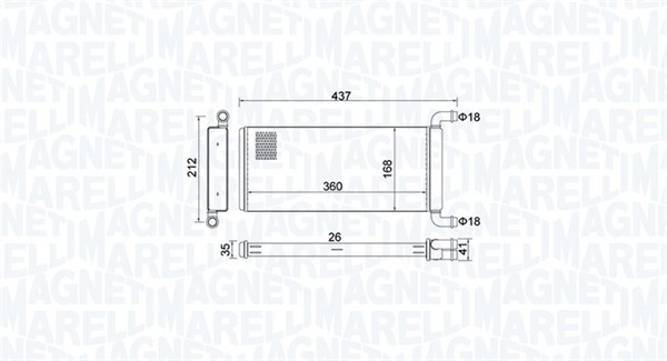Heat Exchanger, interior heating - 350218451000 MAGNETI MARELLI