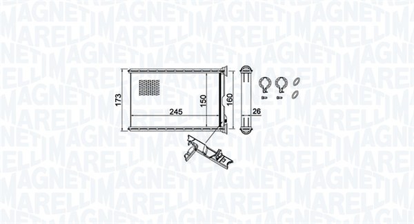 Heat Exchanger, interior heating - 350218455000 MAGNETI MARELLI