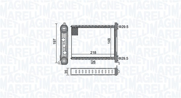 Heat Exchanger, interior heating - 350218464000 MAGNETI MARELLI