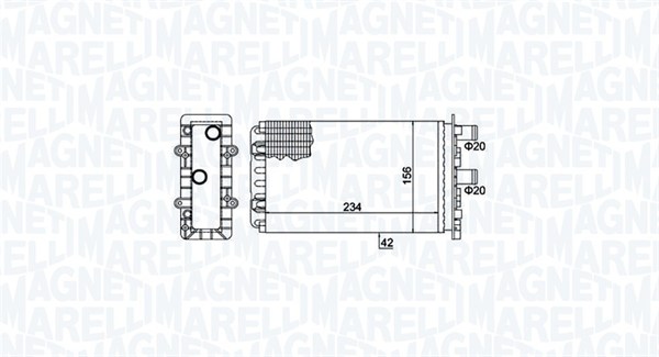 Heat Exchanger, interior heating - 350218475000 MAGNETI MARELLI