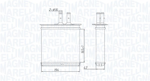 Scambiatore calore, Riscaldamento abitacolo - 350218493000 MAGNETI MARELLI