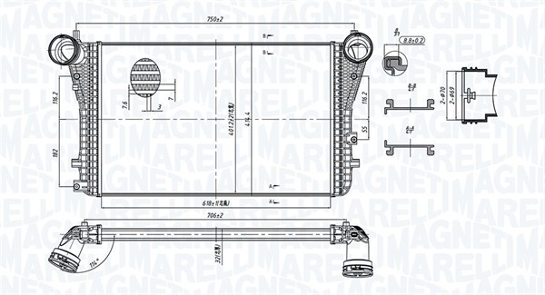 Intercooler, charger - 351319204040 MAGNETI MARELLI