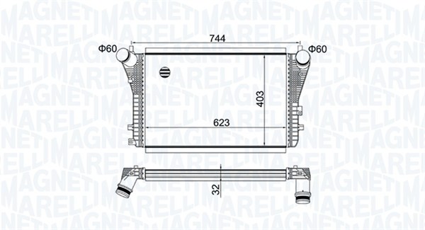 Intercooler, charger - 351319204050 MAGNETI MARELLI