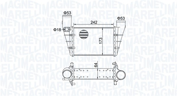 tarpinis suslėgto oro aušintuvas, kompresorius - 351319204070 MAGNETI MARELLI