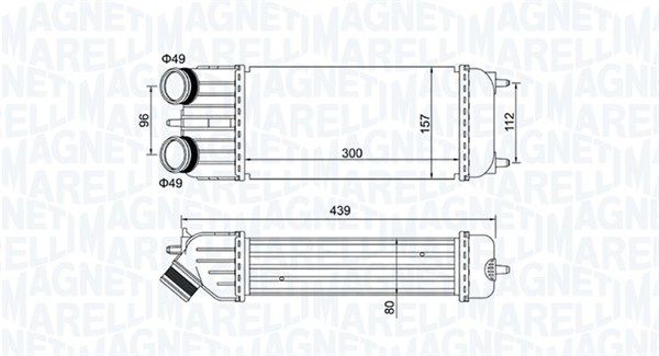 Intercooler, charger - 351319204250 MAGNETI MARELLI