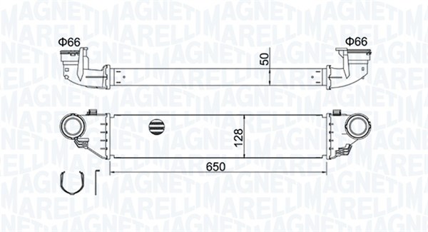 Intercooler, charger - 351319204280 MAGNETI MARELLI