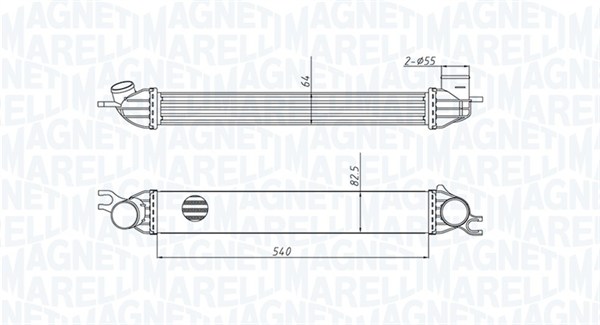 Intercooler, charger - 351319204290 MAGNETI MARELLI