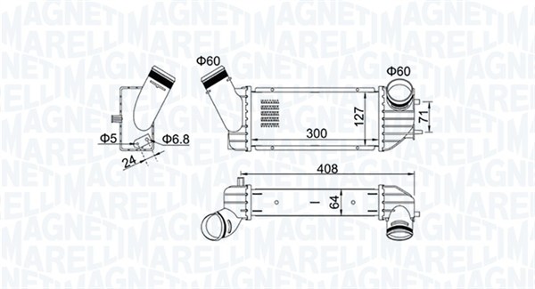 Intercooler, charger - 351319204340 MAGNETI MARELLI