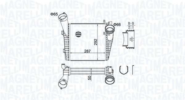 Intercooler, charger - 351319204400 MAGNETI MARELLI