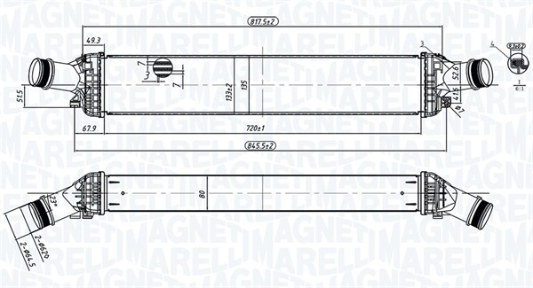 Intercooler, charger - 351319204430 MAGNETI MARELLI