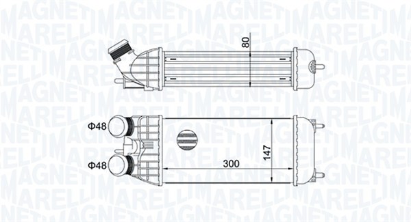 tarpinis suslėgto oro aušintuvas, kompresorius - 351319204470 MAGNETI MARELLI