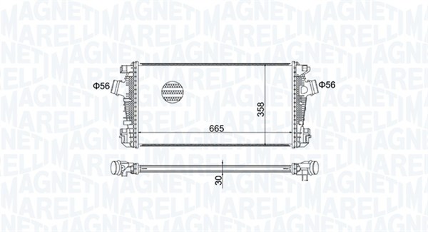 Intercooler, charger - 351319204570 MAGNETI MARELLI
