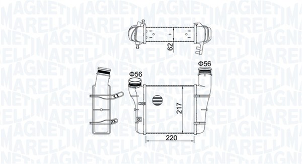 Intercooler, charger - 351319204580 MAGNETI MARELLI