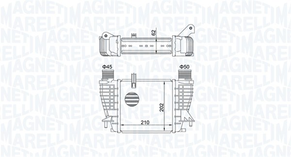 tarpinis suslėgto oro aušintuvas, kompresorius - 351319204710 MAGNETI MARELLI