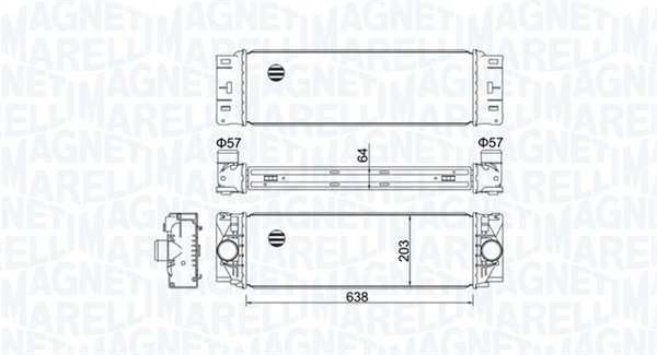 Intercooler, charger - 351319204760 MAGNETI MARELLI