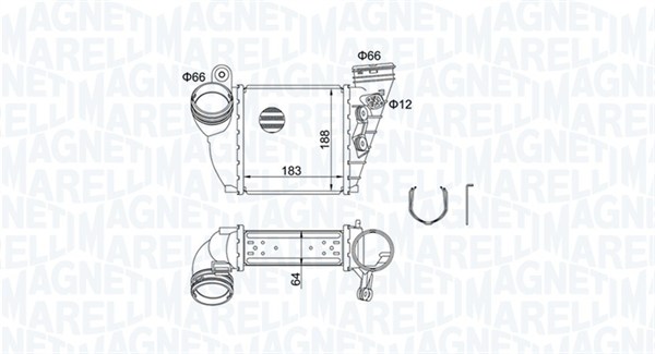 Intercooler, charger - 351319204870 MAGNETI MARELLI
