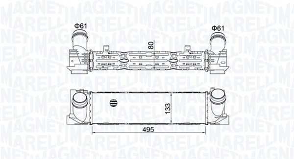 tarpinis suslėgto oro aušintuvas, kompresorius - 351319204900 MAGNETI MARELLI