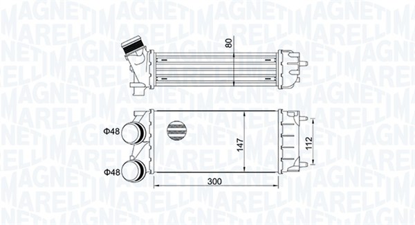 Intercooler, charger - 351319204920 MAGNETI MARELLI