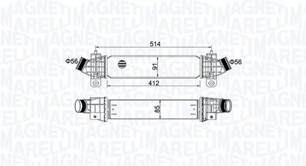 Intercooler, charger - 351319204970 MAGNETI MARELLI
