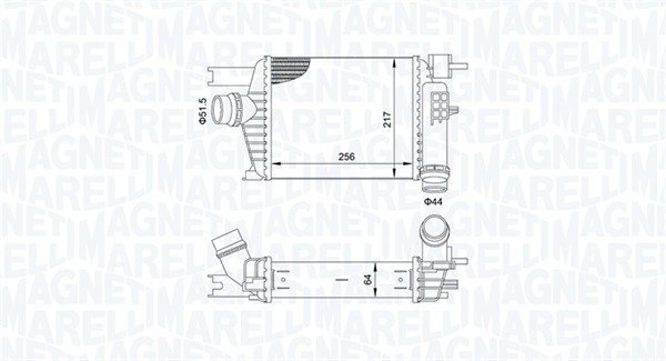 Intercooler, charger - 351319205160 MAGNETI MARELLI