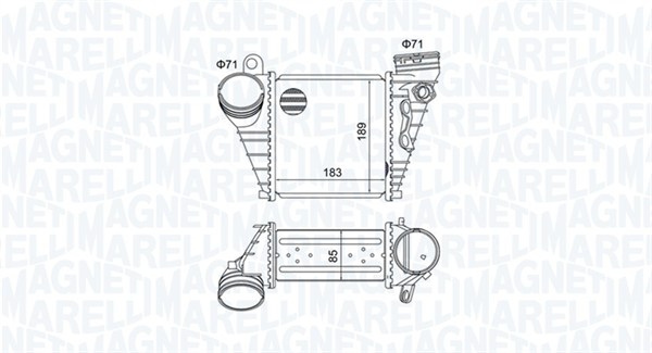 Intercooler, charger - 351319205230 MAGNETI MARELLI