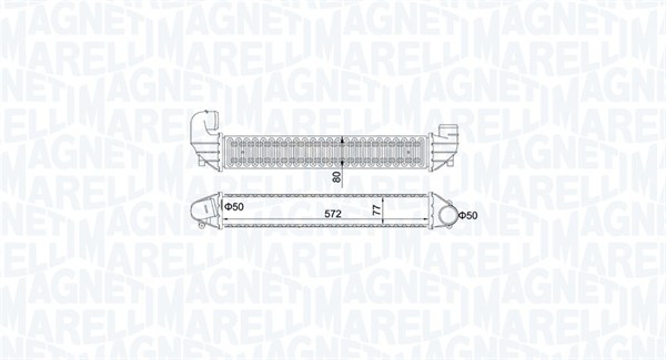 Intercooler, charger - 351319205270 MAGNETI MARELLI