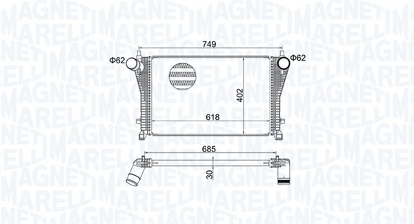 Intercooler, charger - 351319205370 MAGNETI MARELLI