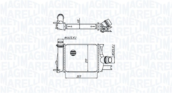 Intercooler, charger - 351319205390 MAGNETI MARELLI