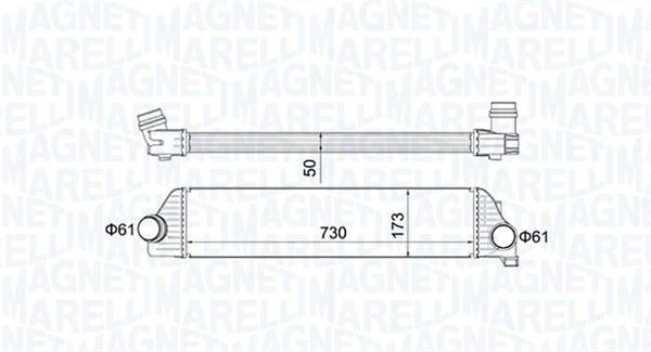 Intercooler, charger - 351319205410 MAGNETI MARELLI