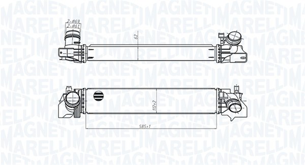Intercooler, charger - 351319205540 MAGNETI MARELLI