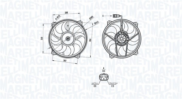 Fan, radiator - 069422708010 MAGNETI MARELLI