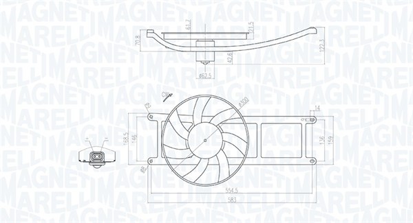 Fan, radiator - 069422715010 MAGNETI MARELLI