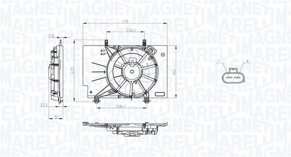 Fan, radiator - 069422734010 MAGNETI MARELLI
