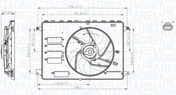 Fan, radiator - 069422761010 MAGNETI MARELLI