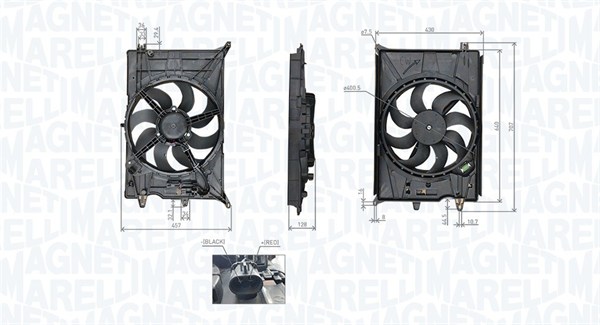 Fan, radiator - 069422777010 MAGNETI MARELLI