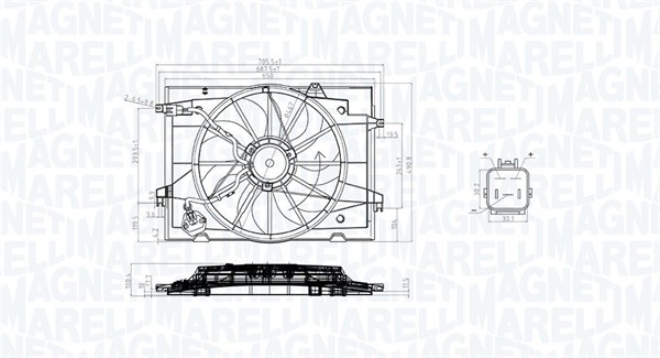 Lüfter, Motorkühlung - 069422784010 MAGNETI MARELLI