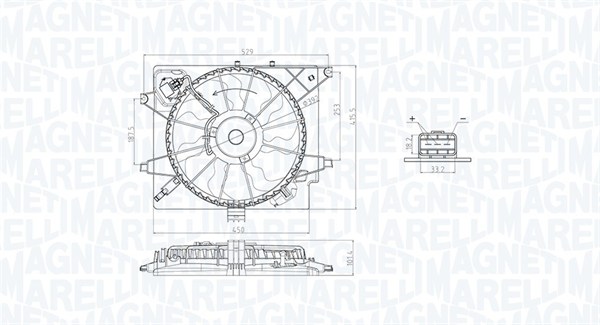 Fan, radiator - 069422789010 MAGNETI MARELLI